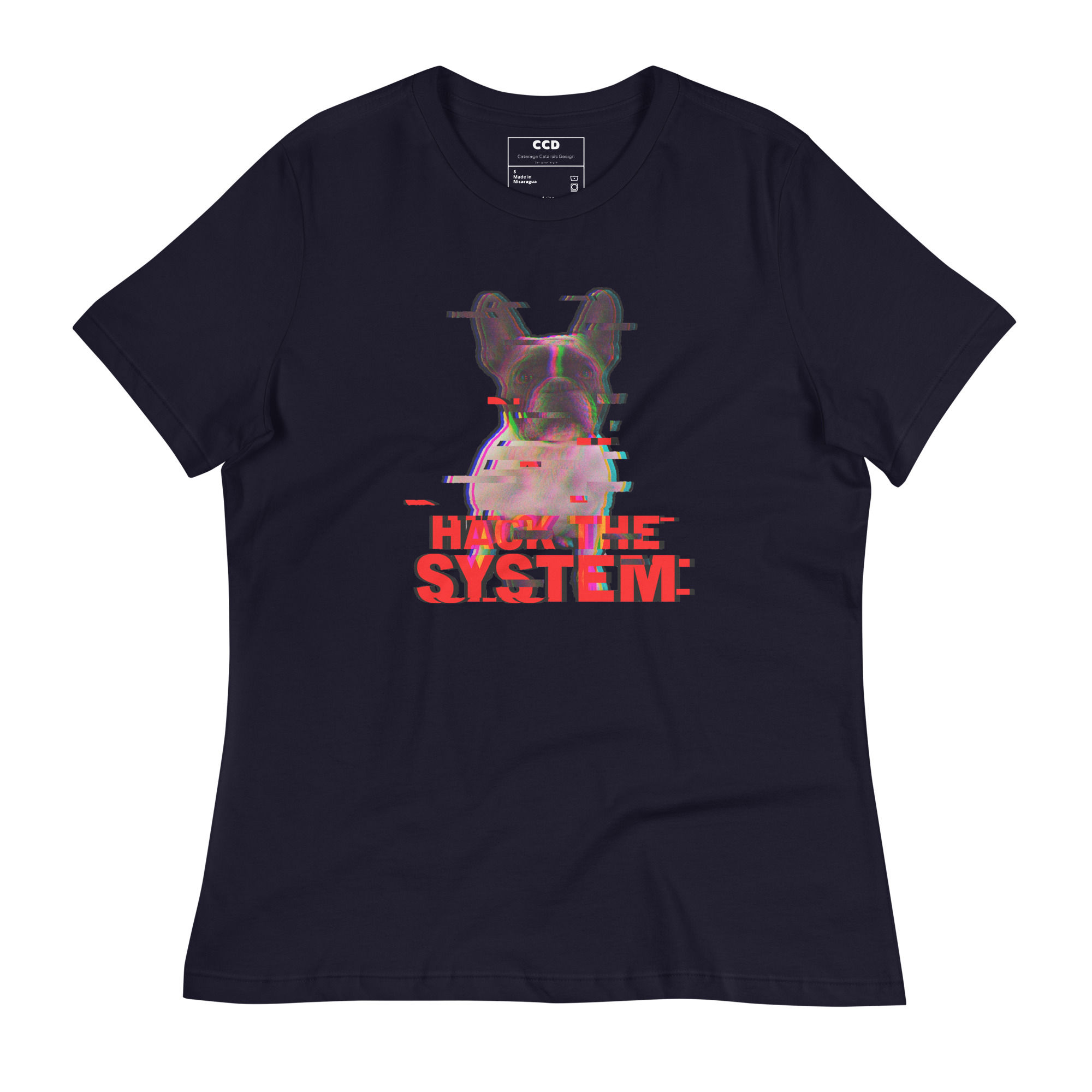 Women's Relaxed T-Shirt "Hack the System"