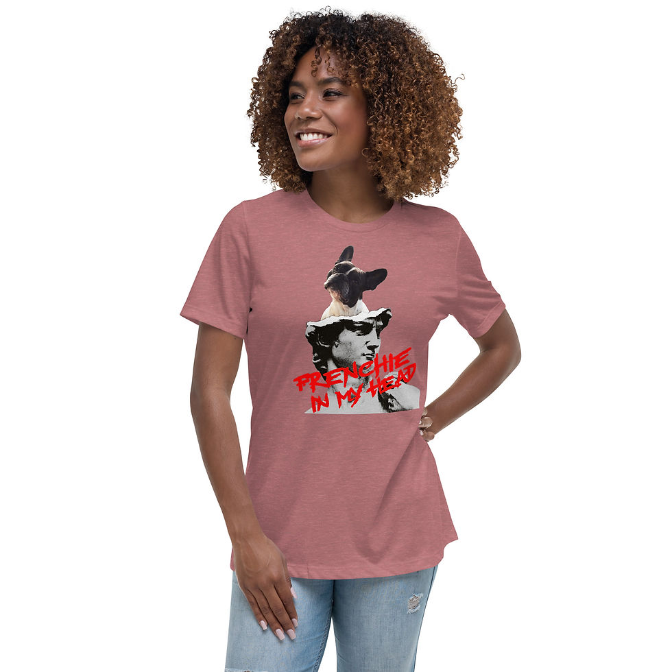 Women's Relaxed T-Shirt "Frenchie In My Head"