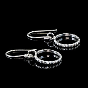 "Ripples" textured sterling silver earrings