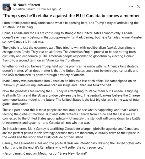 Trump says he'll retaliate against the EU if Canada becomes a member