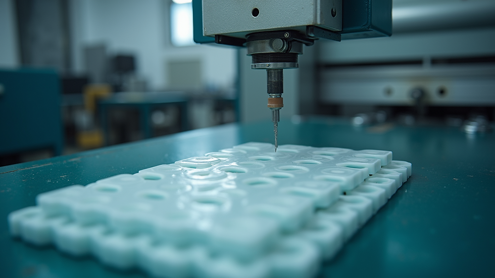 Close-up view of a plastic manufacturing process