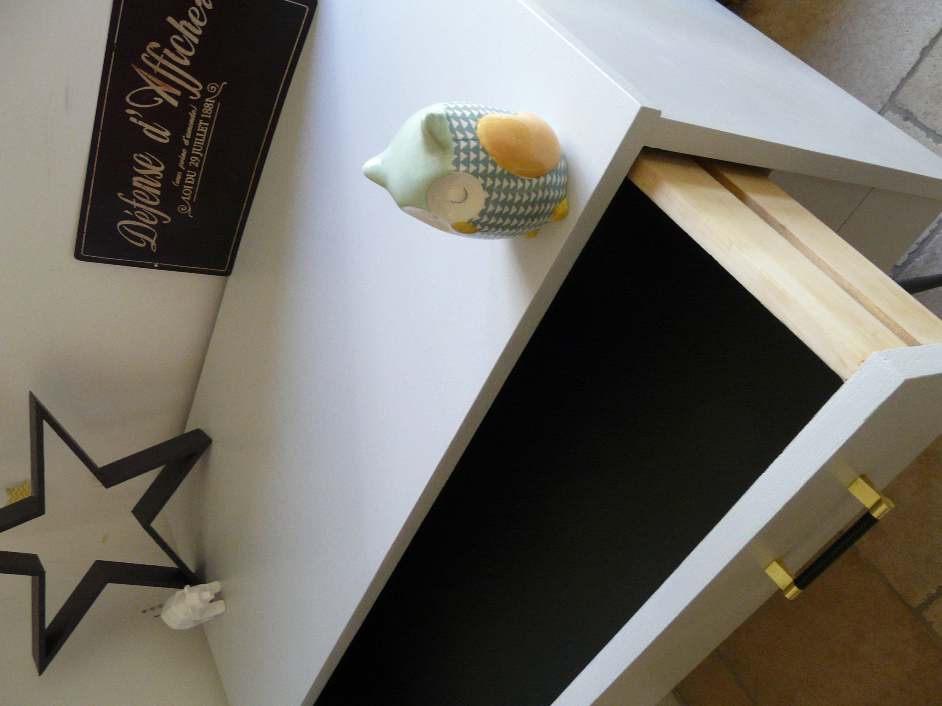 tiroir commode scandinave relookée