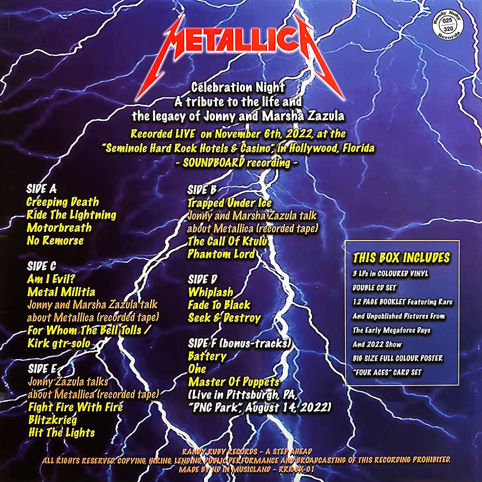Miniatura: METALLICA 3xLP+2CD BOX SET Celebration Night (Crystal Clear Coloured) 320 Copies