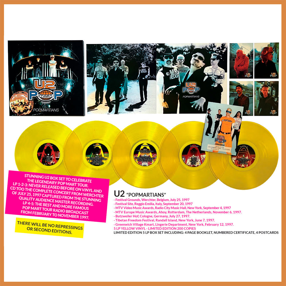 U2 BOX SET 5xLP Popmartians (Yellow Coloured Numbered 200 Copies)