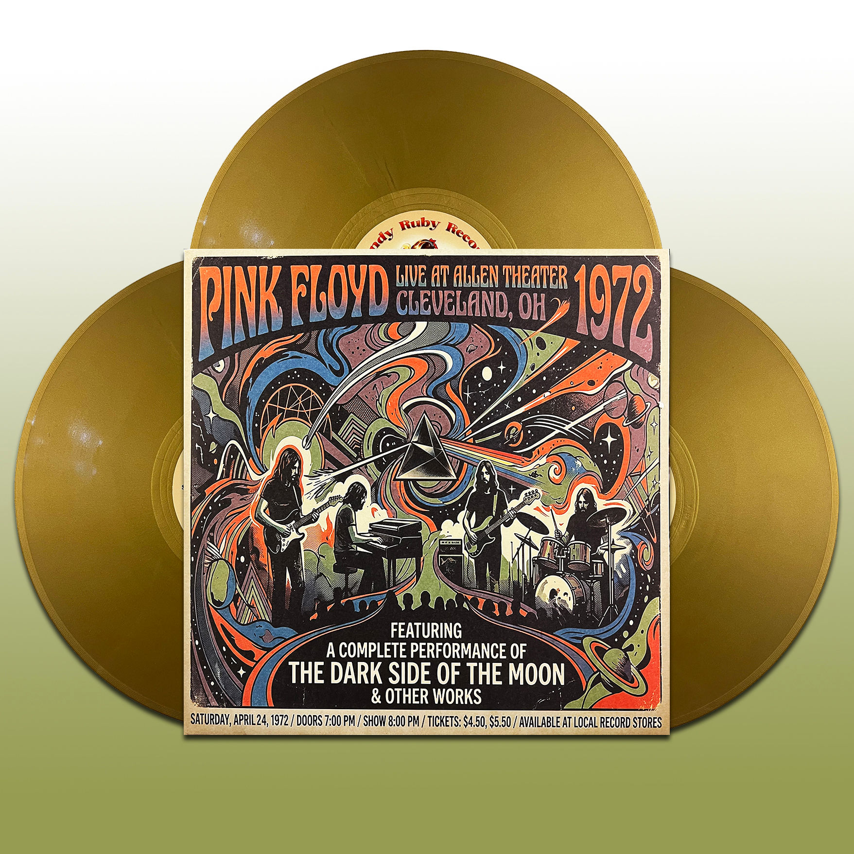 PINK FLOYD 3xLP Allen Theater, Cleveland 1972 (Gold Colour 350 Numbered Copies)