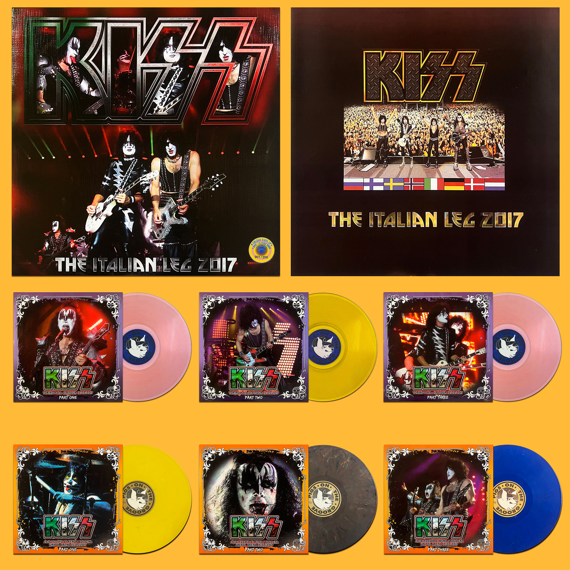 KISS BOX SET 6xLP+DVD The Italian Leg 2017 (Coloured Vinyls) + Posters + Gadgets