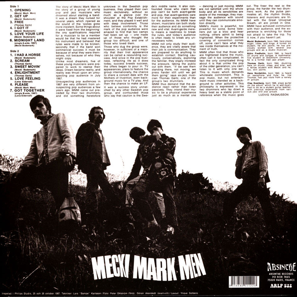 Thumbnail: MECKI MARK MEN LP Mecki Mark Men (Swedish Psychedelic Rock) + Bonus Tracks