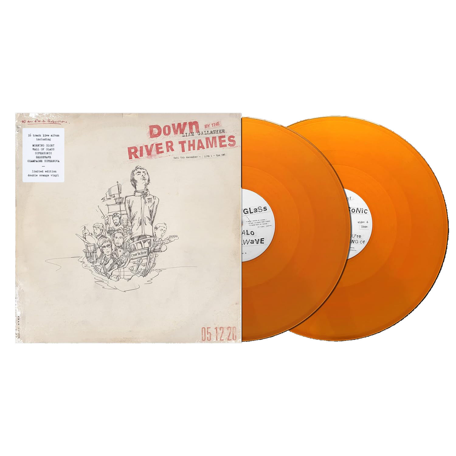 LIAM GALLAGHER 2xLP Down By The River Thames (Orange Coloured Vinyl)