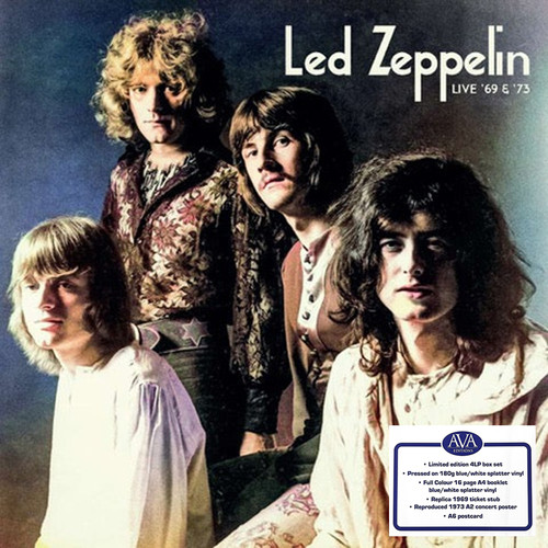 LED ZEPPELIN 4xLP BOX SET Live '69 & '73 (Blue & White Splatter