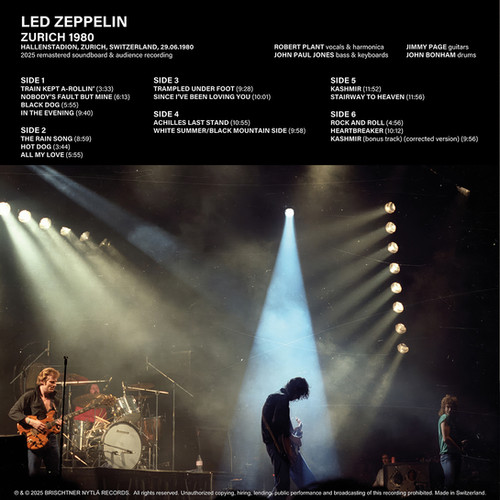 LED ZEPPELIN 3xLP BOX SET Zurich 1980 (Coloured Vinyls 300
