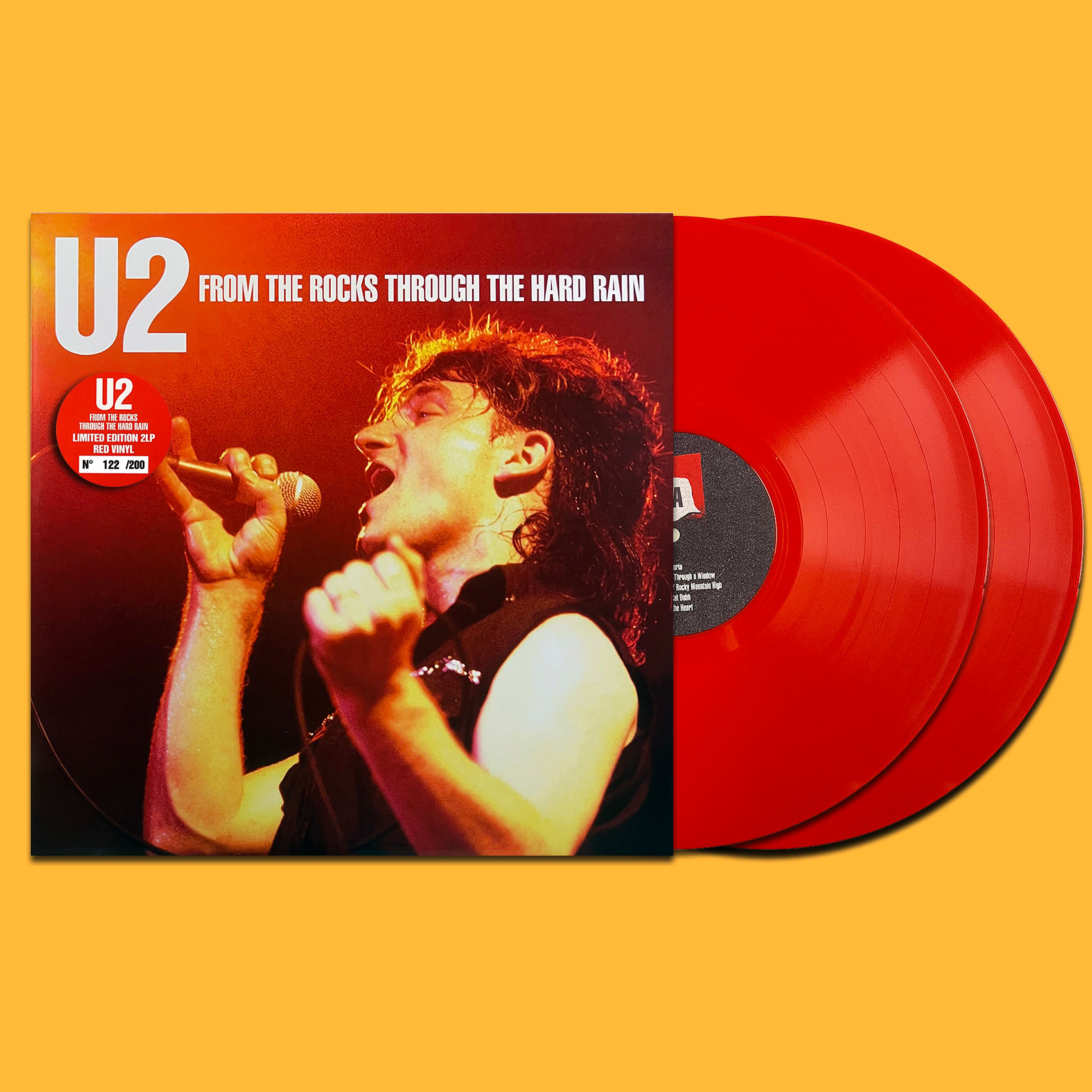 U2 2xLP From The Rocks Through The Hard Rain (Red Colour) 200 Numbered Copies