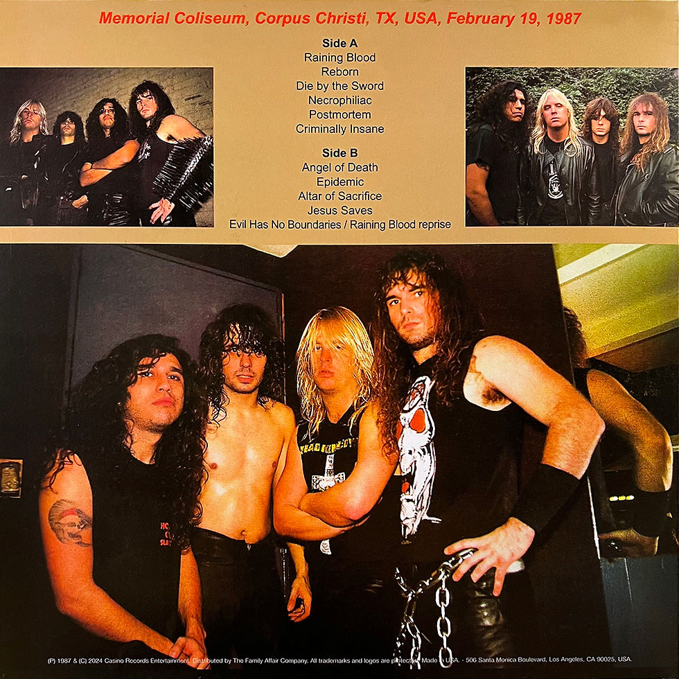 Miniatura: SLAYER LP Blood On The Bay - Live In Corpus Christi ’87 (Red Colour 300 Copies)