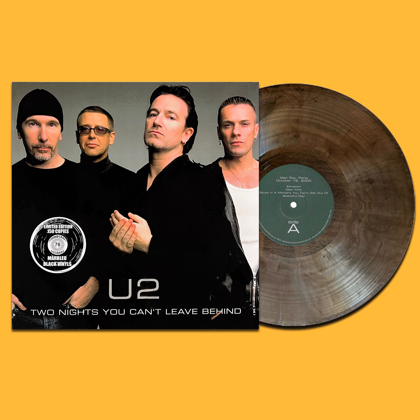 U2 LP Two Nights You Can't Leave Behind (Marbled Black Colour Vinyl) 150 Copies