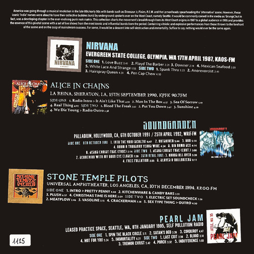 VARIOUS 5xLP BOX SET Live Grunge (Nirvana Alice In Chains Pearl