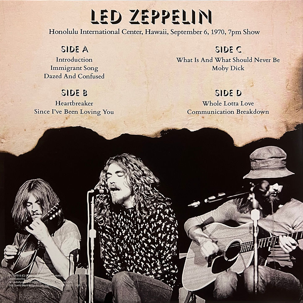 Miniatura: LED ZEPPELIN 2xLP Lotta Love In Honolulu (Blue Colour Vinyl) 200 Numbered Copies