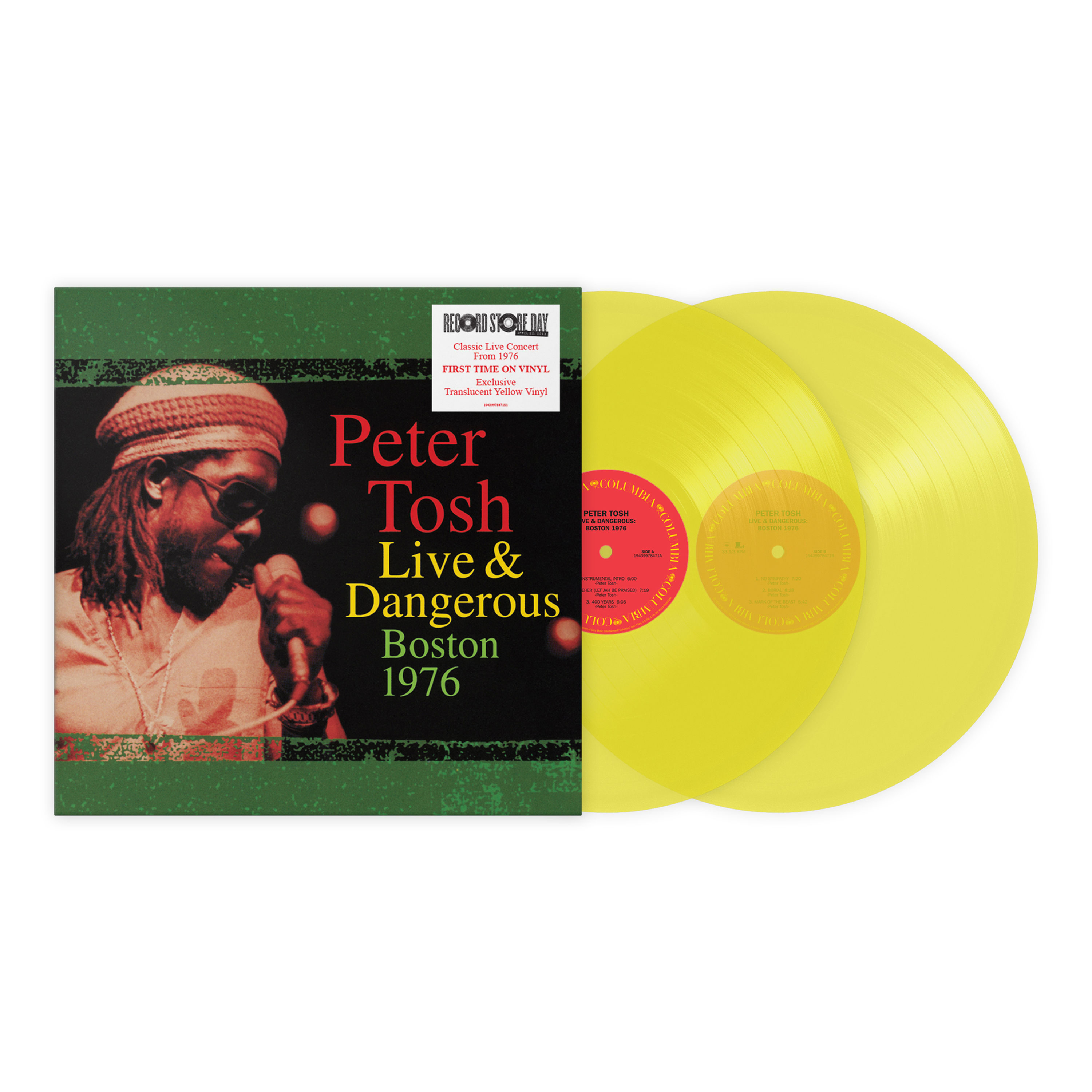 PETER TOSH 2xLP Live and Dangerous: Boston 1976 (Translucent Yellow) RSD 2023)