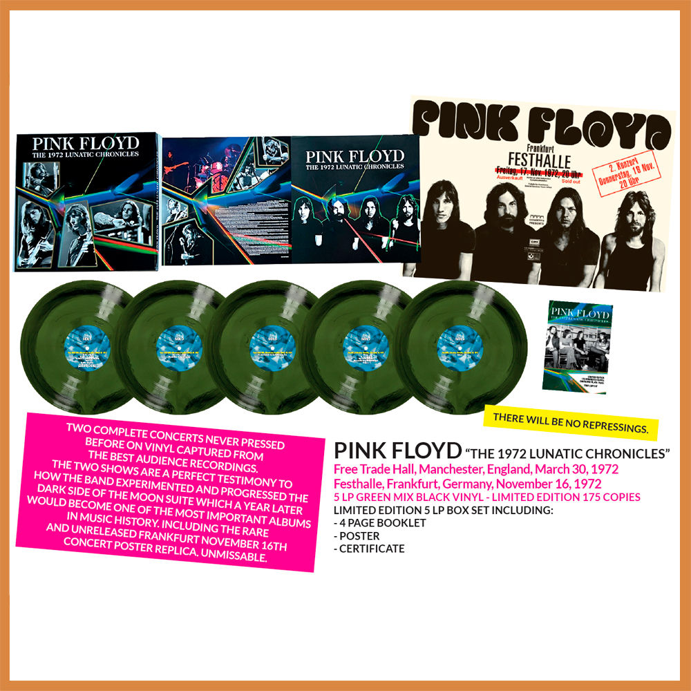 PINK FLOYD BOX SET 5xLP The 1972 Lunatic Chronicles (Green Mix Black) PROMO