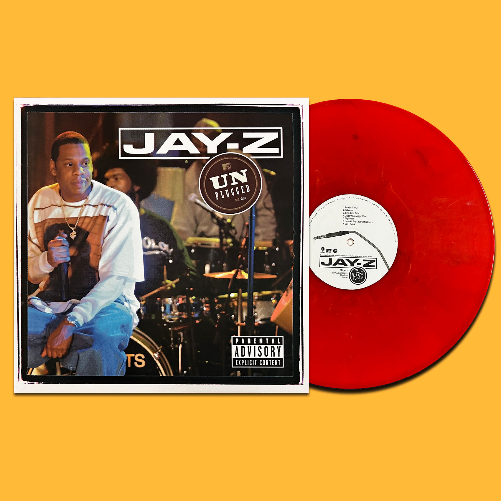 JAY-Z LP Unplugged (Red Marbled Coloured Vinyl) + Poster