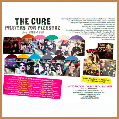 THE CURE BOX SET 11xLP Prayers For Pleasure Live 1989-1990 (350
