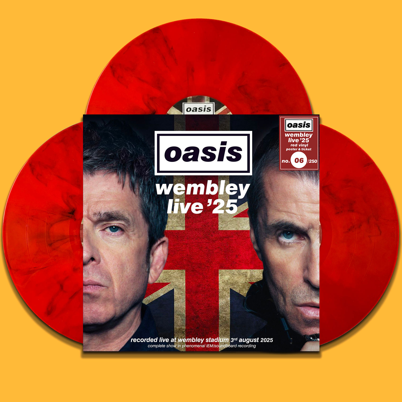 OASIS 3xLP BOX SET Wembley Live 25 (Red Coloured Vinyls) 250 Numbered Copies