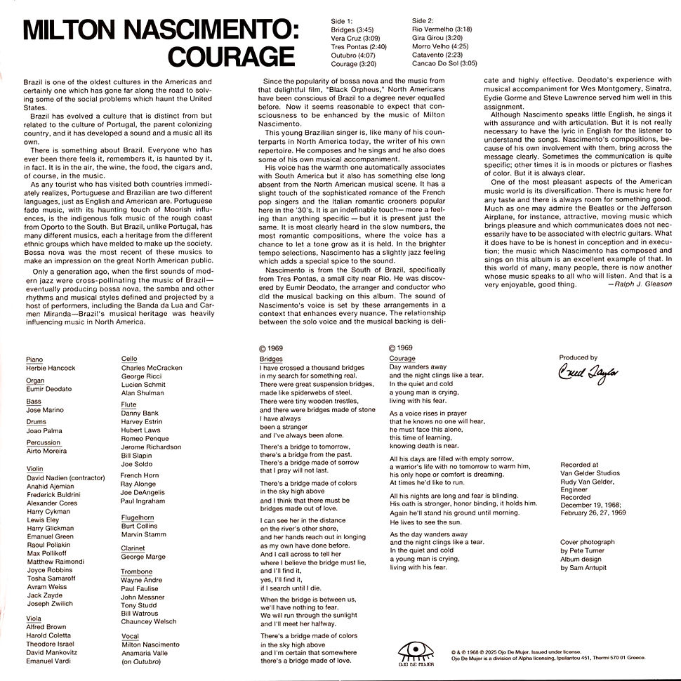 Miniatura: MILTON NASCIMENTO LP Courage (Yellow Coloured Vinyl)