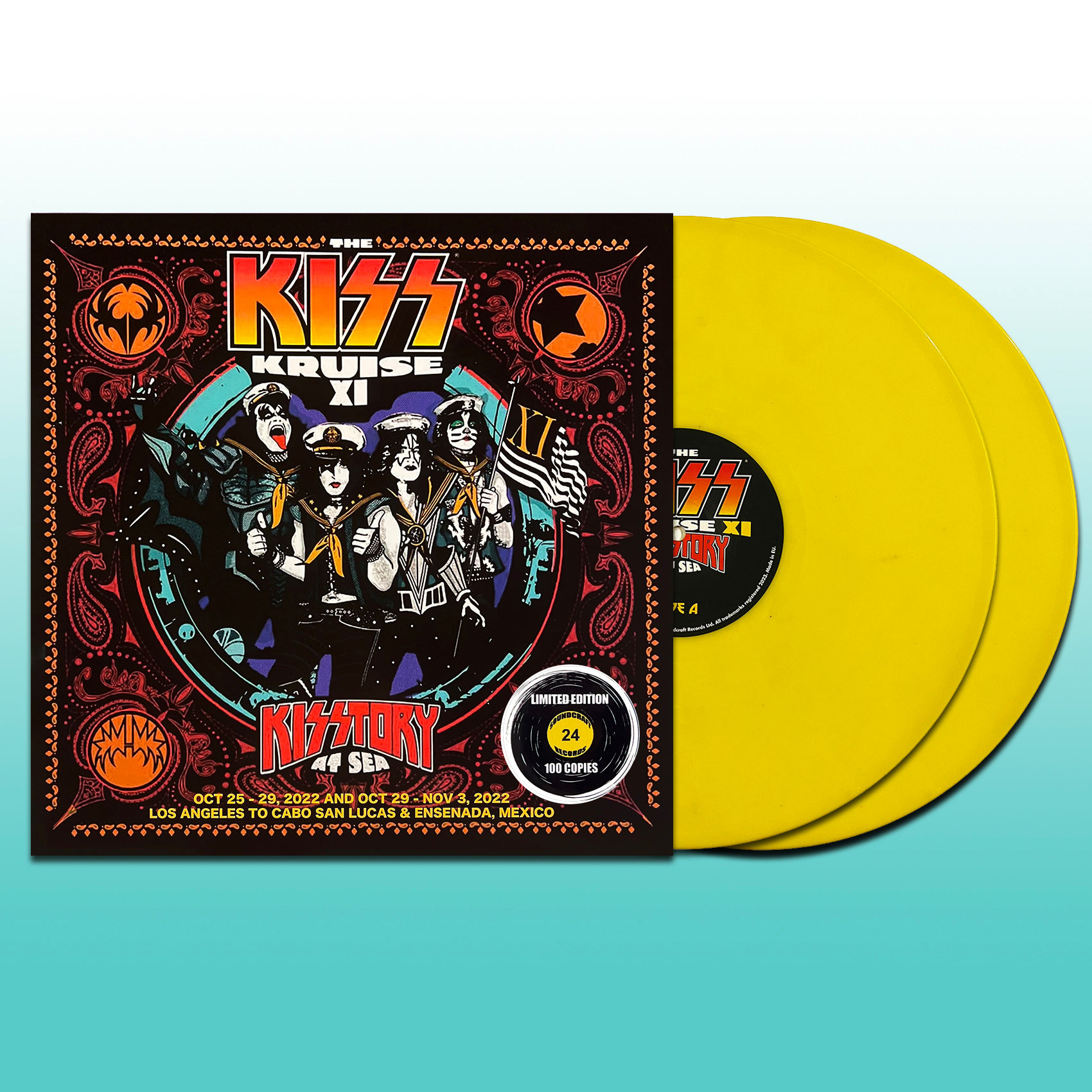 KISS 2xLP Kruise XI Kisstory At Sea (Yellow Coloured Vinyls) 100 Numbered Copies