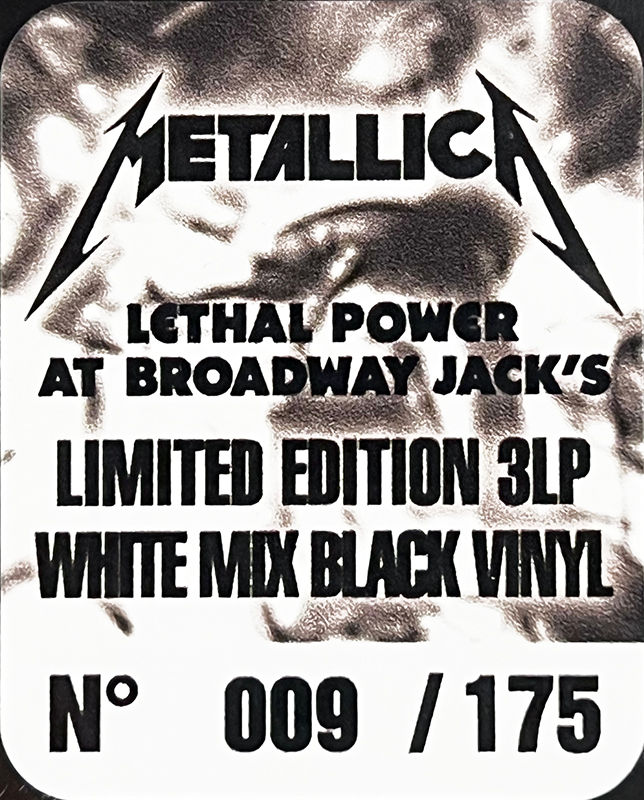Miniatura: METALLICA 3xLP Lethal Power At Broadway Jack’s (White Black Colour) 175 Numbered