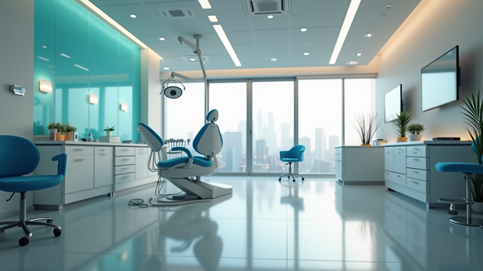 Eye-level view of modern dental clinic interior