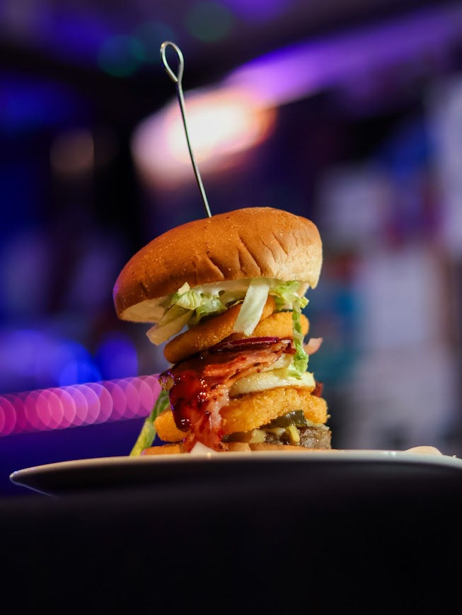 Burgers go with beers and video games 
