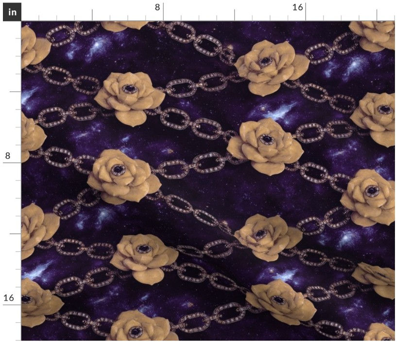 Thumbnail: The Astral Rosette  2 in Amethyst by Marta Rusin Fat Quarter