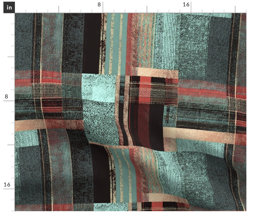 Thumbnail: The Metro Tartan 2 in Crimson Check by Marta Rusin Fat Quarter