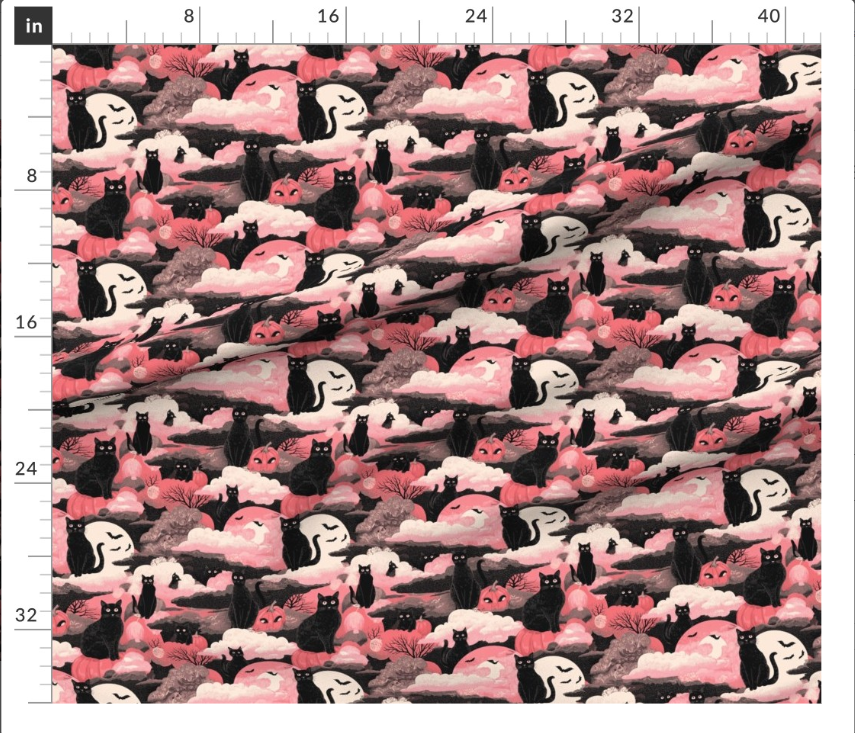 Thumbnail: The Halloween Cats 2 in  Pink Mist  by Marta Rusin  yard etc