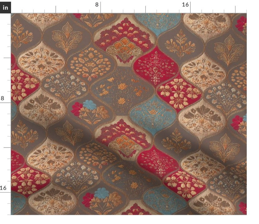Thumbnail: The Imperial Tapestry 2 in Natural by Marta Rusin Fat Quarter