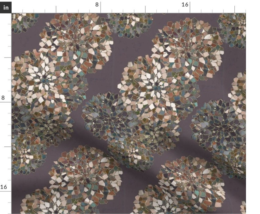 Thumbnail: The Mosaic Bloom 2 in  Nude by Marta Rusin Fat Quarter