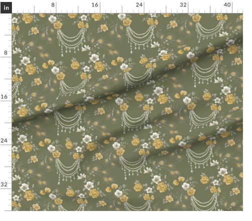 Thumbnail: Pearl Corsage 2 in Sage by Marta Rusin yard etc