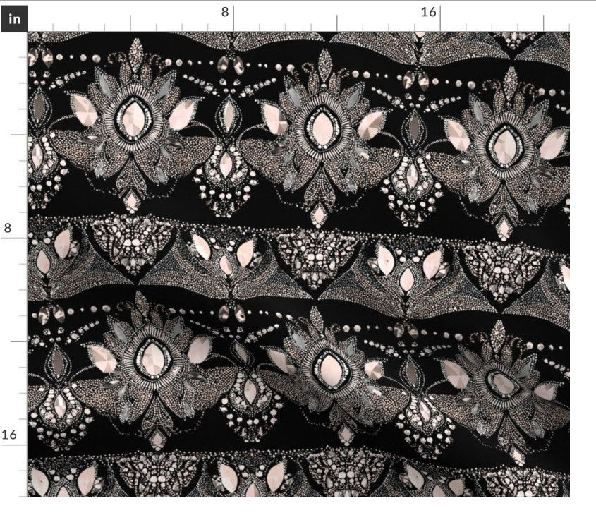 Thumbnail: The Dynasty Jewels 5 in Onyx by Marta Rusin Fat Quarter