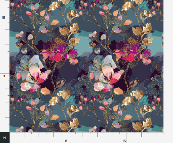 Thumbnail: The Grunge Botanique 1 in Amethyst by Marta Rusin Fat Quarter