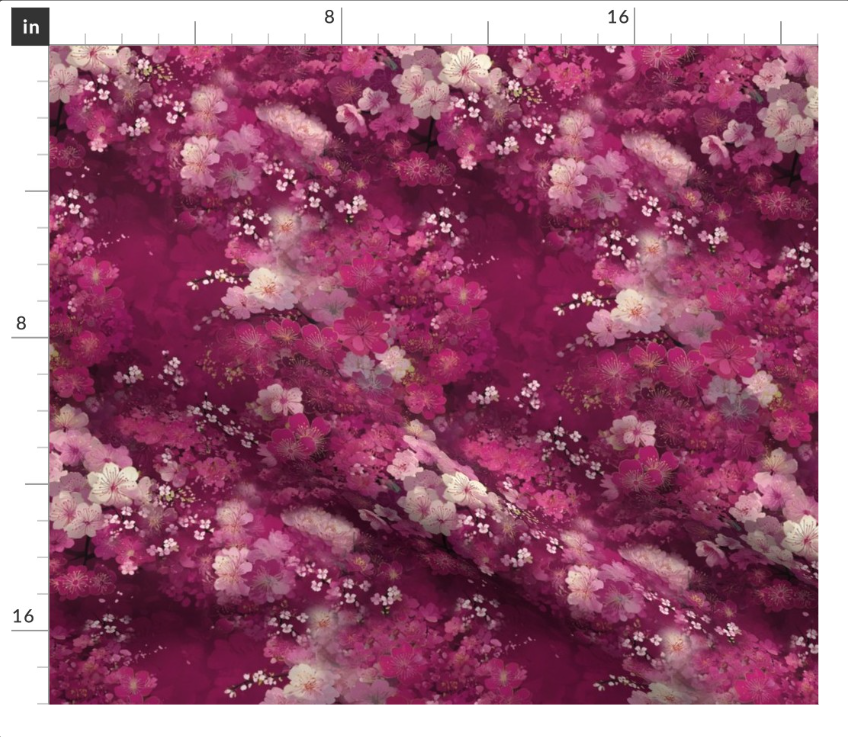 Thumbnail: The Crimson Spell 5 in Fuchsia by Marta Rusin Fat Quarter