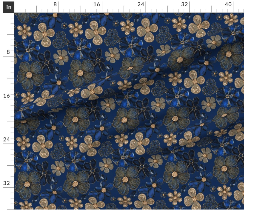 Thumbnail: The Floral Gemstone 4 in Sapphire by Marta Rusin yard etc