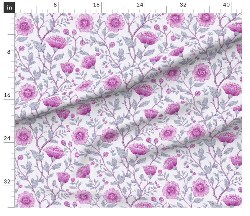 Thumbnail: The Etched Bloom 1 in Berry Magenta by Marta Rusin yard etc
