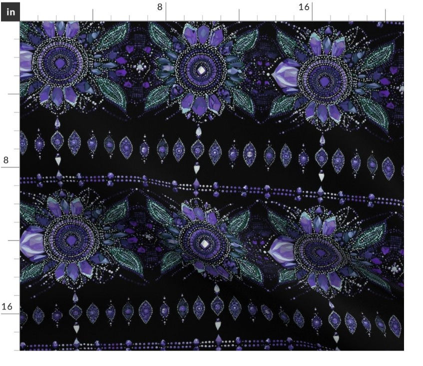Thumbnail: The Dynasty Jewels 6 in Sapphire by Marta Rusin Fat Quarter