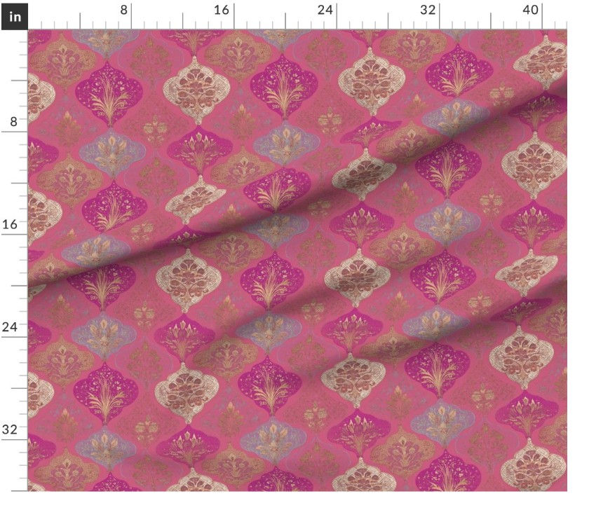Thumbnail: The Imperial Tapestry 4 in Rose by Marta Rusin yard etc