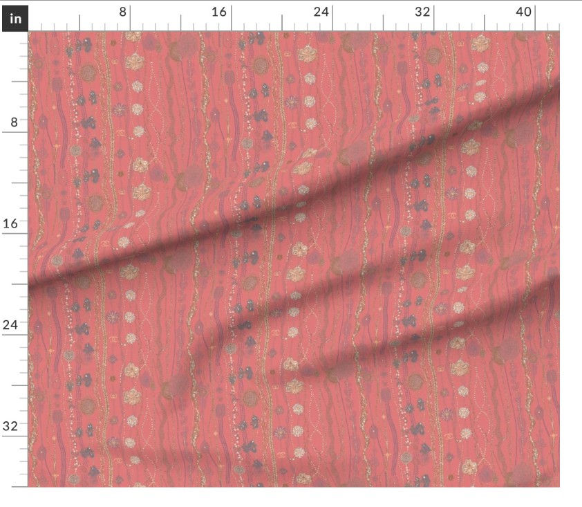 Thumbnail: The Lustre and Beads 5 in Coral by Marta Rusin yard etc