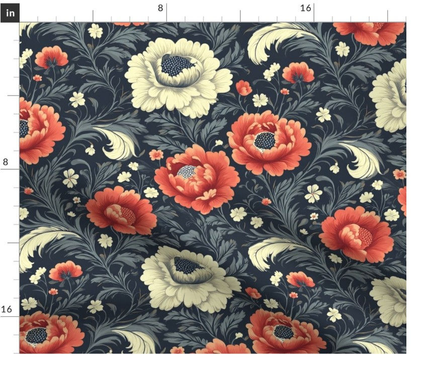 Thumbnail: The Archive Garden 3 Blue by Marta Rusin Fat Quarter