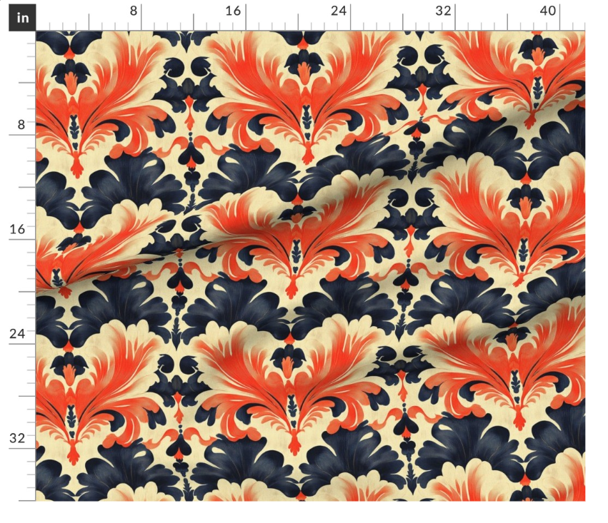 Thumbnail: The Bloom Nouveau 1 in Crimson by Marta yard etc