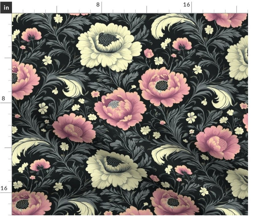 The Archive Garden 3 in  Pink by Marta Rusin Fat Quarter