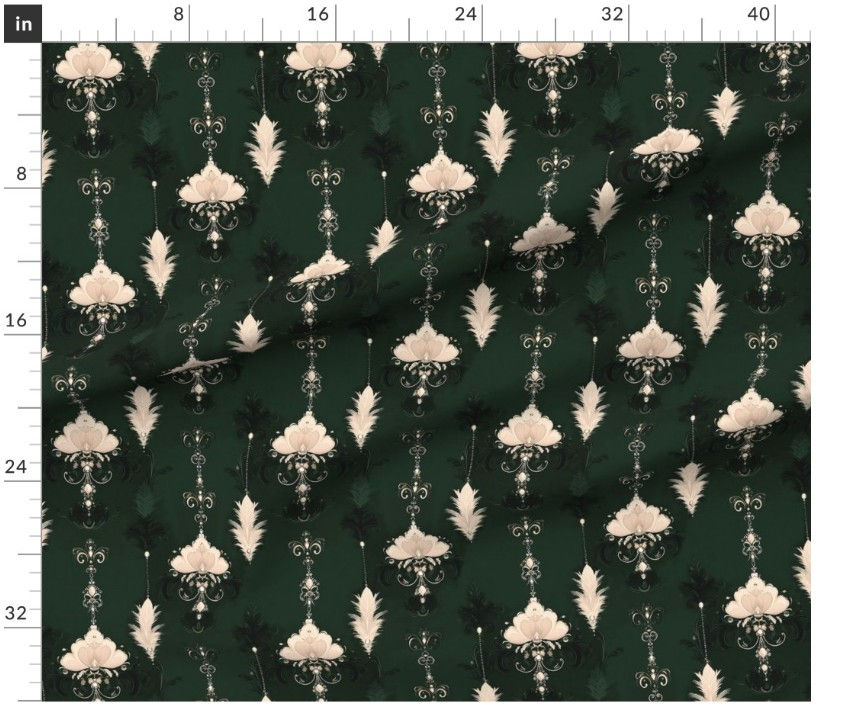 Thumbnail: The Ornamental Bloom  7 in Emerald by Marta Rusin yard etc