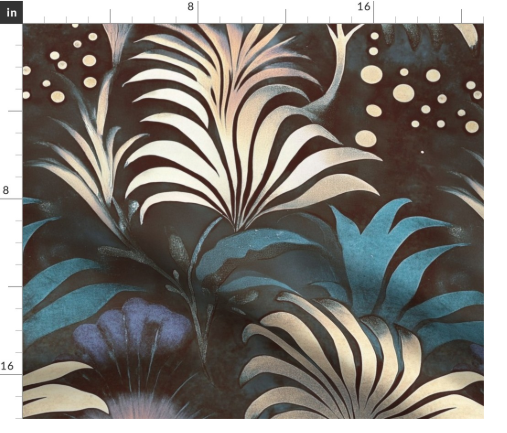 Thumbnail: Palm Arabesque 7 in Prism by Marta Rusin Fat Quarter