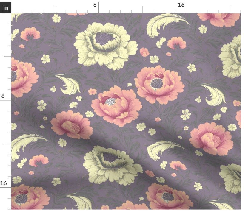 Thumbnail: The Archive Garden 3 Purple  by Marta Rusin Fat Quarter