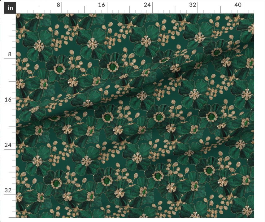 Thumbnail: The Floral Gemstone 3 in  Emerald by Marta Rusin yard etc